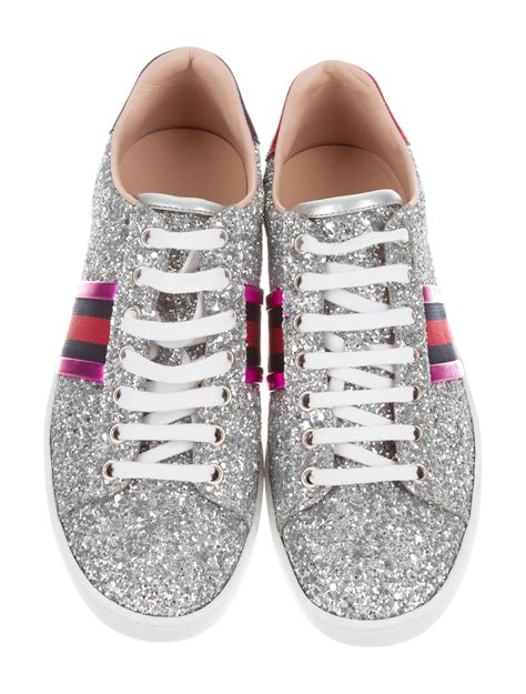 gucci glitter web sneakers gold|gucci sparkle sneakers.